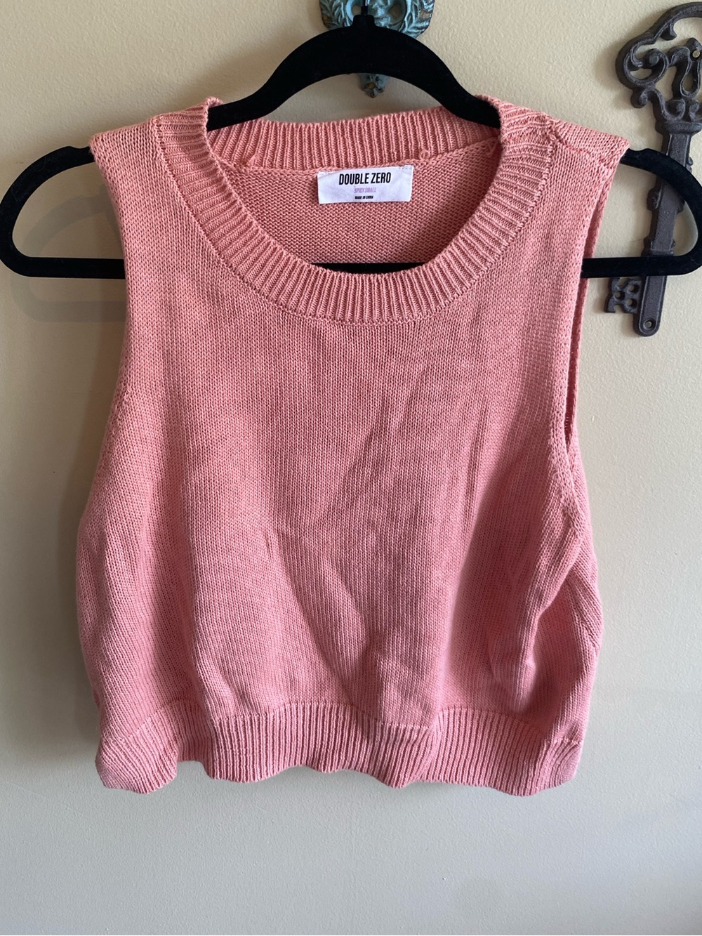 Double Zero Rose Clay Ribbed Knit Sweater